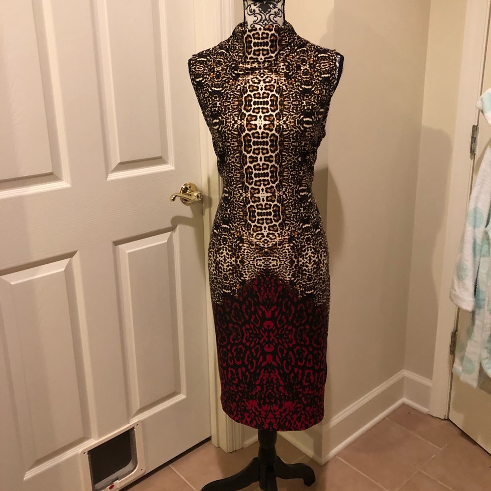 Mock turtle neck bodycon dress
